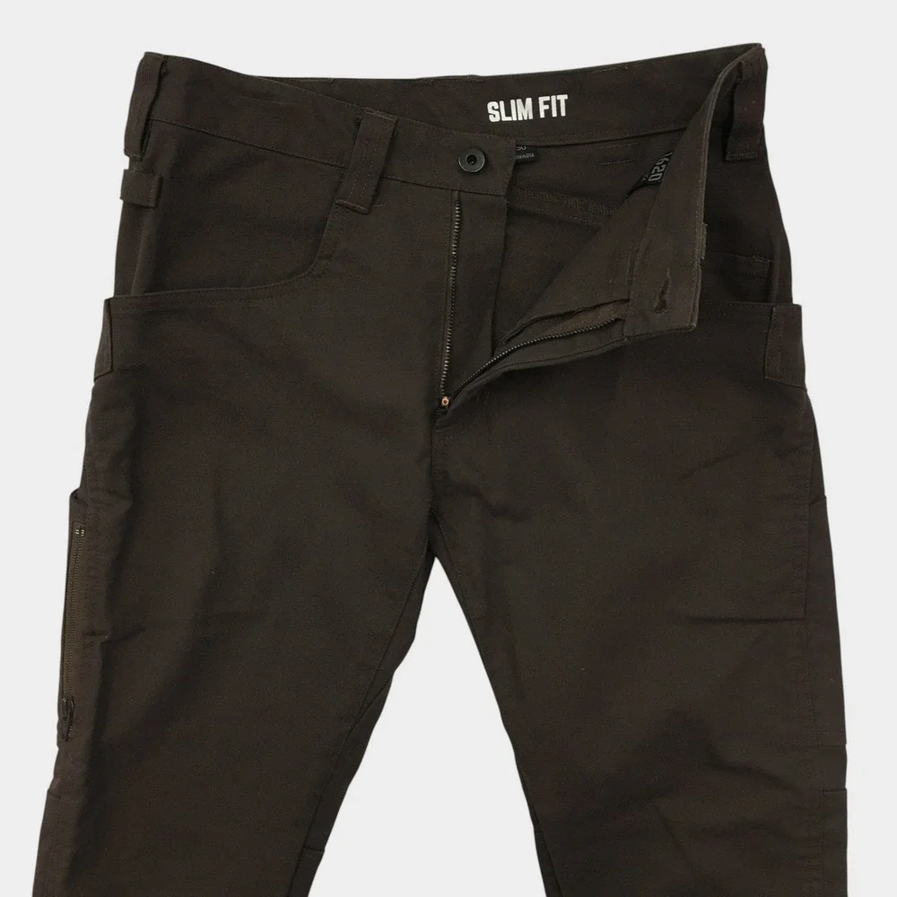 1620 Workwear Mens Slim Fit Cordura Canvas Work Pants Brown Size 30 Made in USA